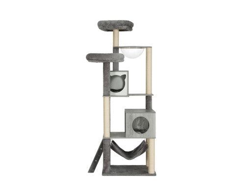 178cm Wooden Cat Scratcher with Ladder - Grey