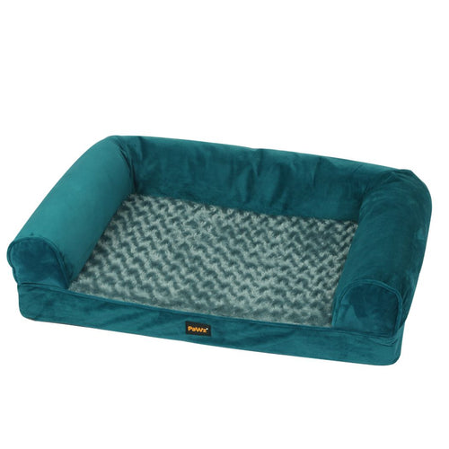 ﻿PLUSH VELVET DOG SOFA - BLUE