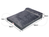 Superior Soft Dog Bed Mattress with Bolster - Grey