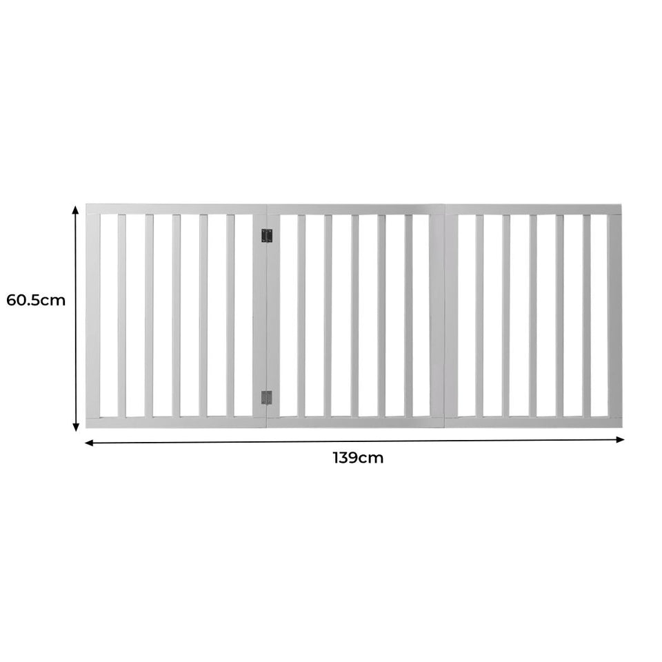 3 Panel Wooden Dog Fence Retractable
