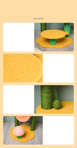 90cm Sunflower Plush Scratching Post Cat Tree