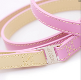Pink Beige Leather Dog Lead By Hamish McBeth