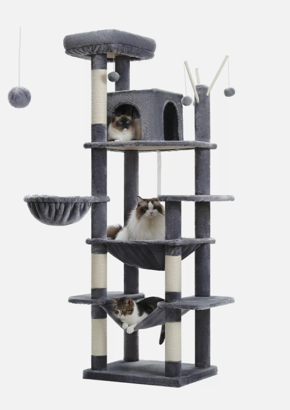 175cm Plush Cat Scratching Tree Tower