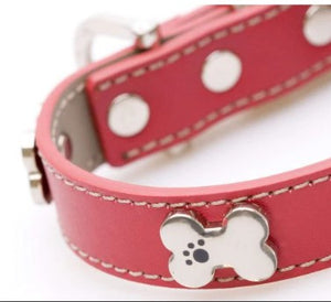 Red Bones Bling Dog Collar