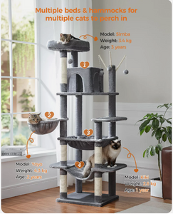 175cm Plush Cat Scratching Tree Tower