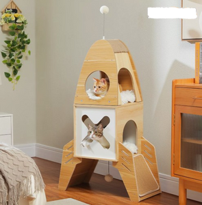 Small Rocket Ship Cat House