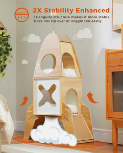 Small Rocket Ship Cat House