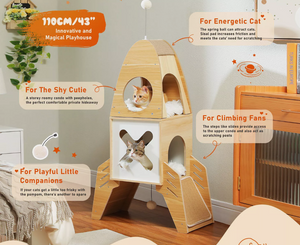 Small Rocket Ship Cat House