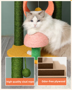 90cm Sunflower Plush Scratching Post Cat Tree