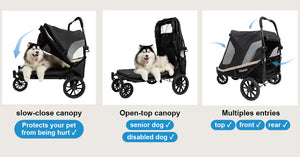 LARGE DOG STROLLER PRAM FOR DOGS UP TO 50KG BY IBIYAYA (Grand Cruiser)