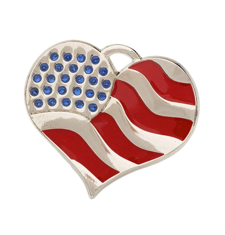 USA Heart Pet ID Tag