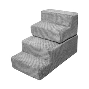 3 Step Memory Foam Pet Steps - Grey