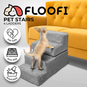 3 Step Memory Foam Pet Steps - Grey