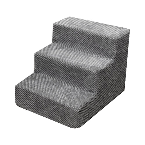 3 Step Memory Foam Pet Steps - Grey