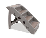 50cm Foldable Pet Stairs with Non-Slip Mat for Indoor and Outdoor Use - Grey