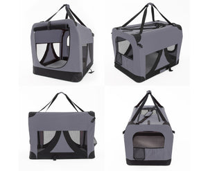 Portable Foldable Pet Carrier - Grey