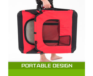 Portable Foldable Pet Carrier - Red