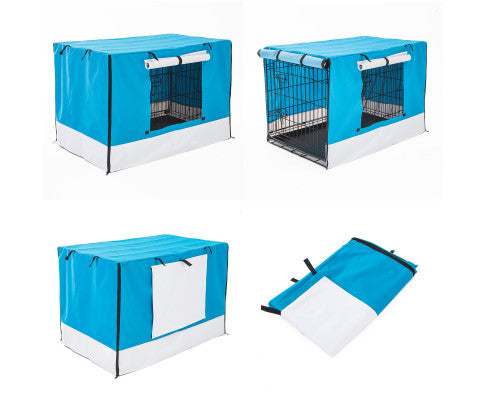 DOG CRATE COVER - BLUE