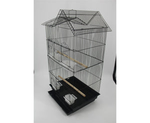 4X Medium Size Bird Cage Aviary with Perch - Black