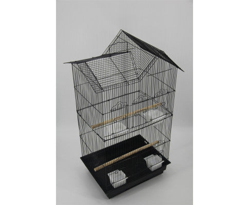 4X Medium Size Bird Cage Aviary with Perch - Black