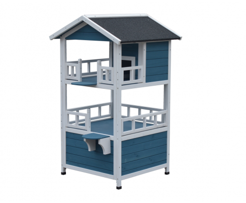 Double Story Cat Shelter Condo with Escape Door