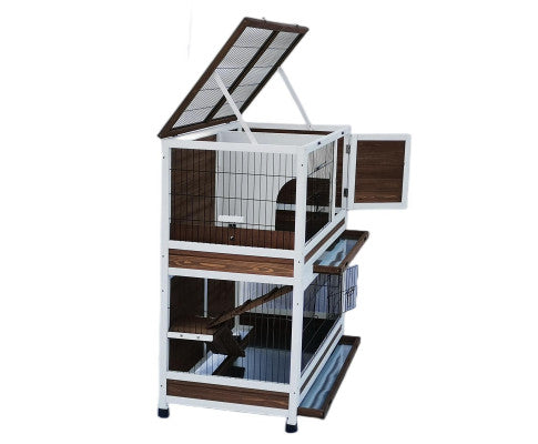 118 cm XL Double Storey Rabbit & Guinea Pig with Pull Out Tray