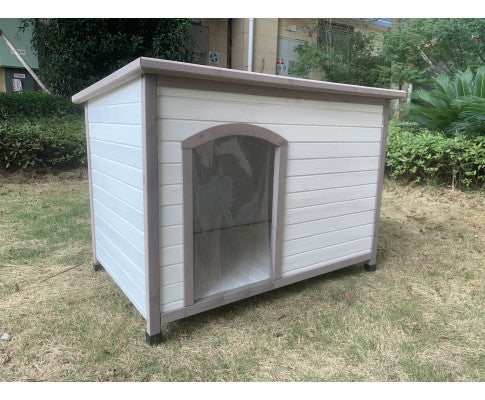 Large Dog Kennel Timber Cabin With White Stripe
