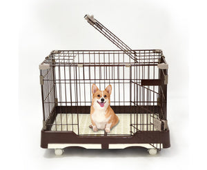 LARGE PET CAGE WITH POTTY PAD AND WHEELS