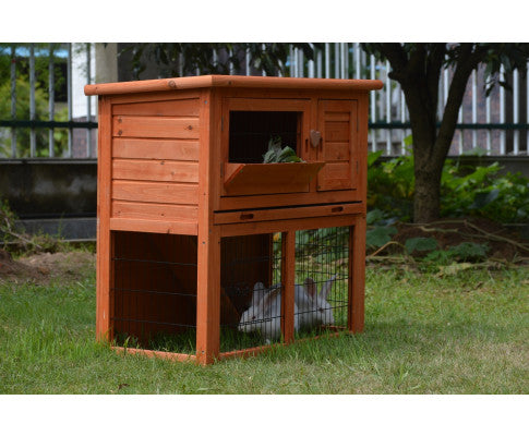 Double Storey Rabbit Hutch with Pull Out Tray