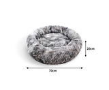 Dog & Cat Calming Fluffy Donut Cushion Bed - Dark Grey