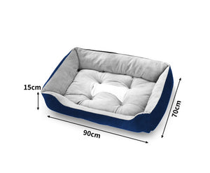 Dog & Cat Walled Pet Bed - Blue