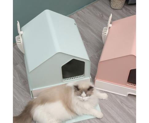 Enclosed Cat Litter Box House – Green