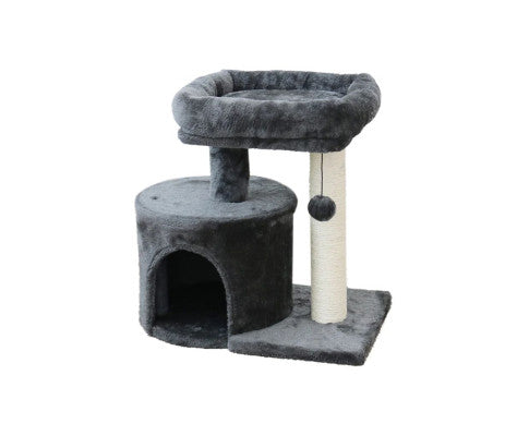 Cat Scratching Mini Tower - Grey