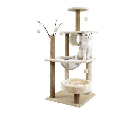 120cm Cat Scratching Tower with Bed Stand