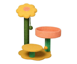 Sun flower cat scratching post with toy