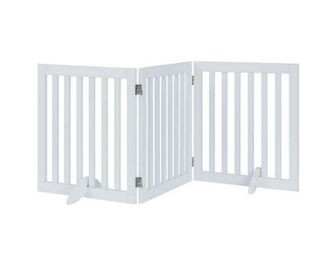 Three Panel Freestanding Dog Gate - White