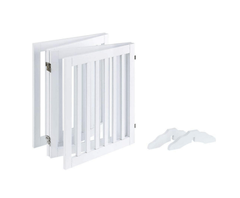 Four Panel Freestanding Dog Gate - White