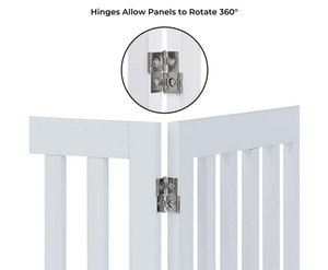 Four Panel Freestanding Dog Gate - White