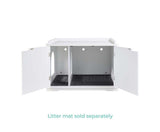 Wooden Cat Litter Box, Cat House and Storage Cabinet - White