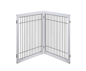 Wooden Dog Pen and Gate Two-Panel Extension - White