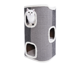 Tri-Level Square Cat Condo with Faux Sherpa Lining