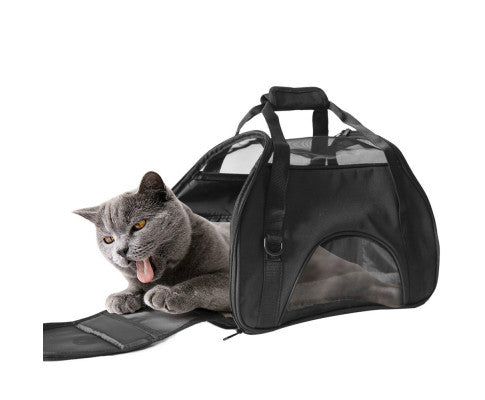 Dog & Cat Black Travel Tote Bag