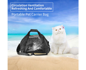 Outdoor Soft Dog Crate Cage - Ondoing Black Portable Pet Carrier Tote Travel Bag