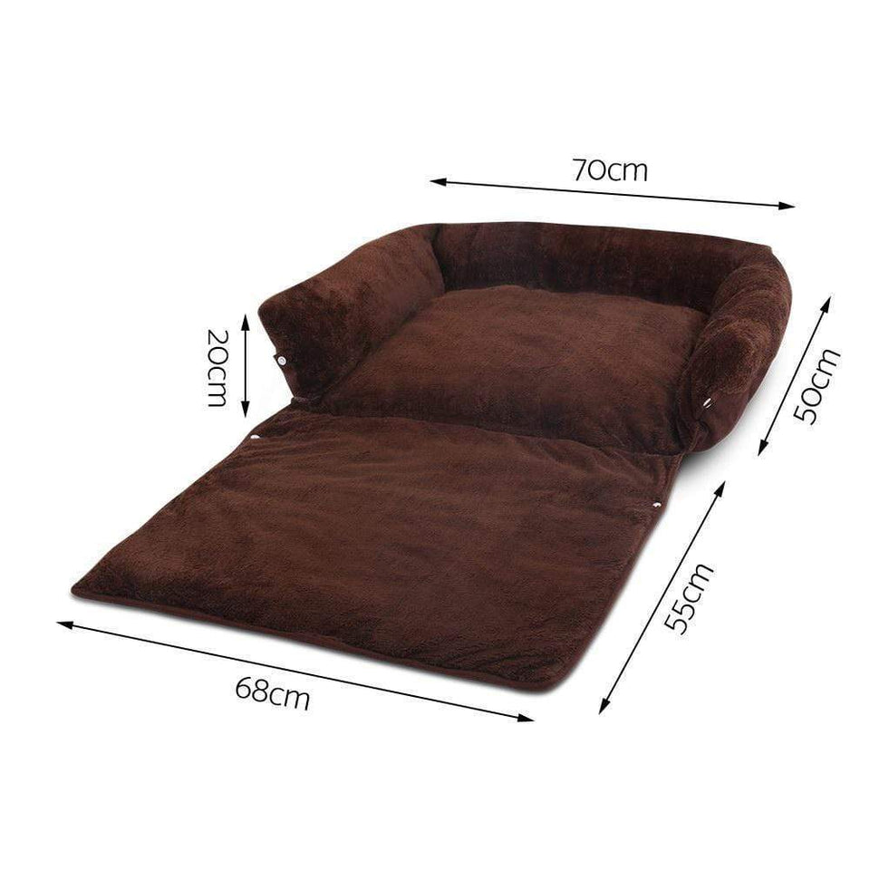 3 in 1 FOLDABLE PET BED - BROWN