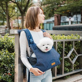 Ibiyaya Hug Pack Padded & Mesh Dog Sling Carrier - Denim Blue