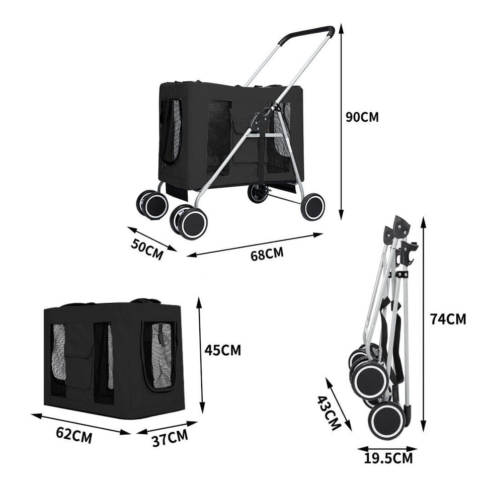 Foldable Dog & Cat Stroller Pram