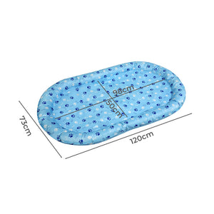 Oval Cooling Mat - Blue Paws