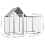 2m2 Galvanised Steel Outdoor Chicken/ Cat/ Dog Enclosure