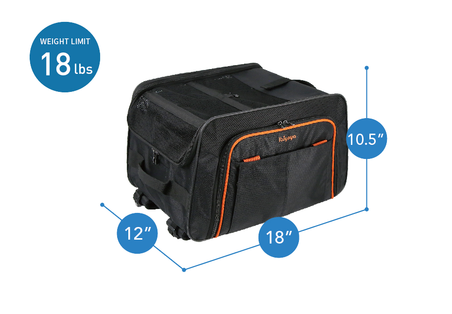 Ibiyaya JetPaw: Expandable Pet Carrier & Backpack - Obsidian/Orange