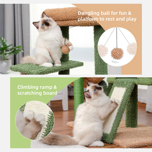 104cm Cat Scratching Post with Condo House and Furniture Toys